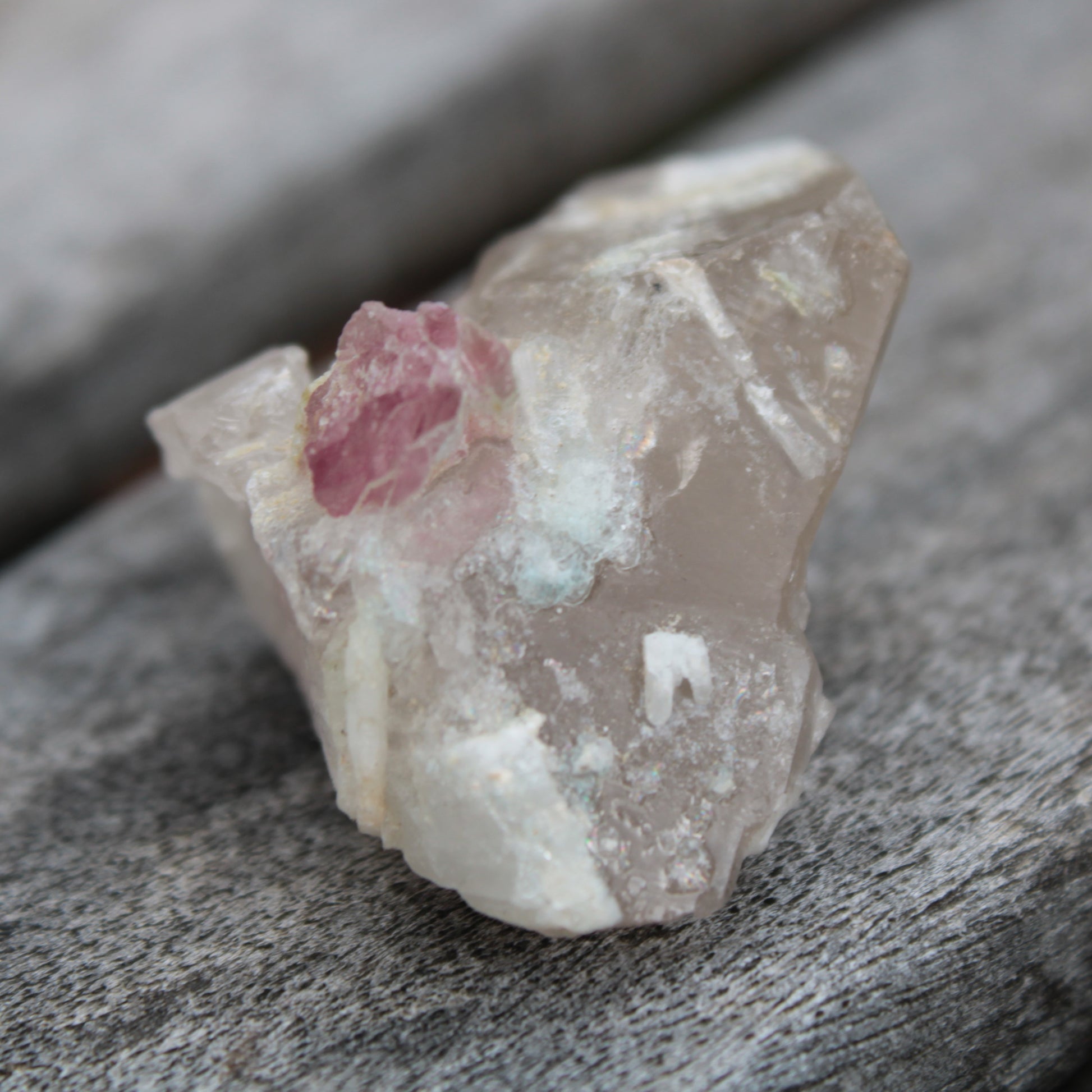 Pink Tourmaline on Smoky Quartz crystal from Afghanistan 112.8ct 22.56g Rocks and Things