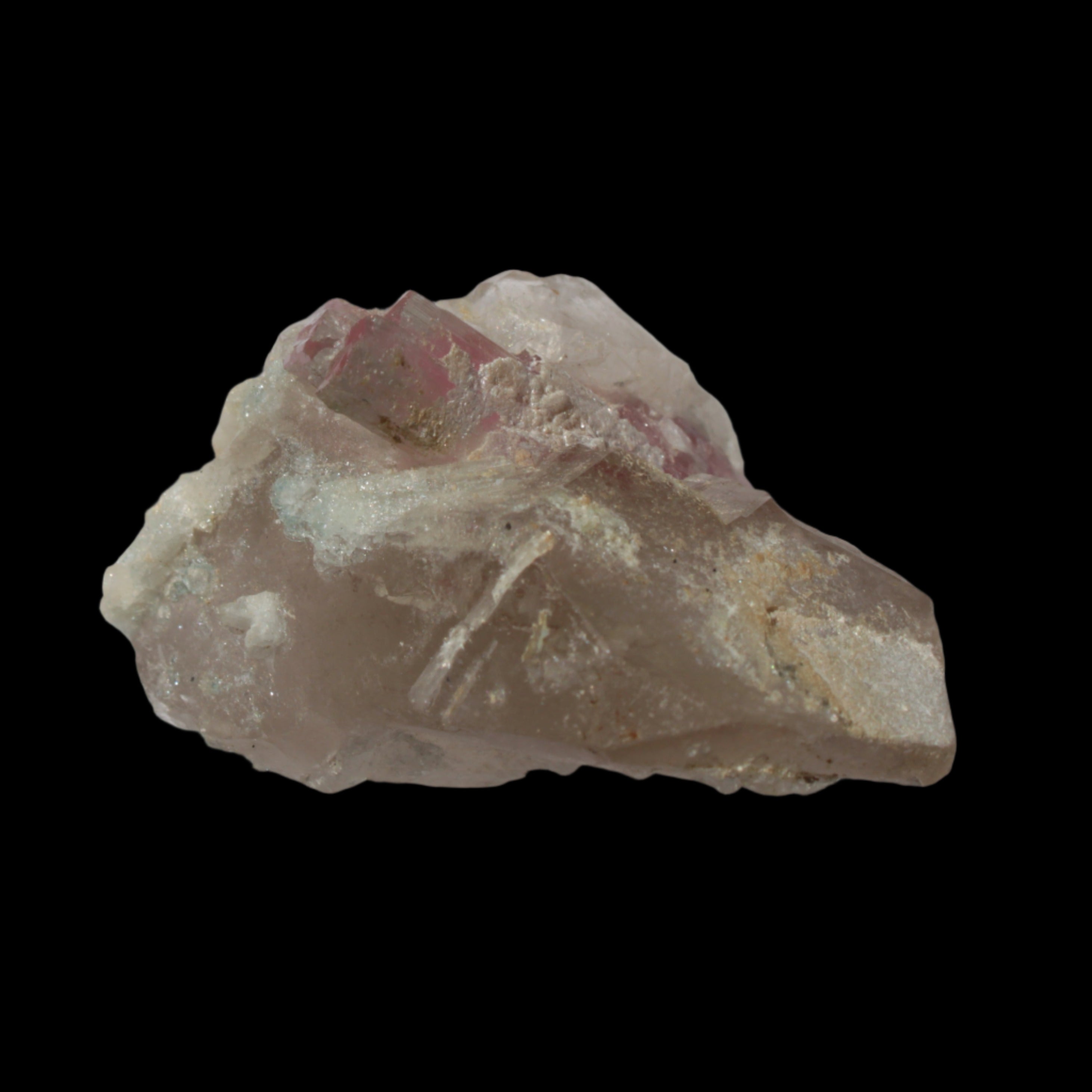 Pink Tourmaline on Smoky Quartz crystal from Afghanistan 112.8ct 22.56g in sunshine - Rocks and Things Store