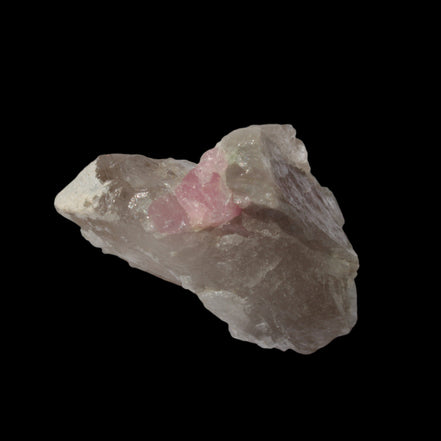 Pink Tourmaline on Smoky Quartz crystal from Afghanistan 112.8ct 22.56g in sunshine - Rocks and Things Store