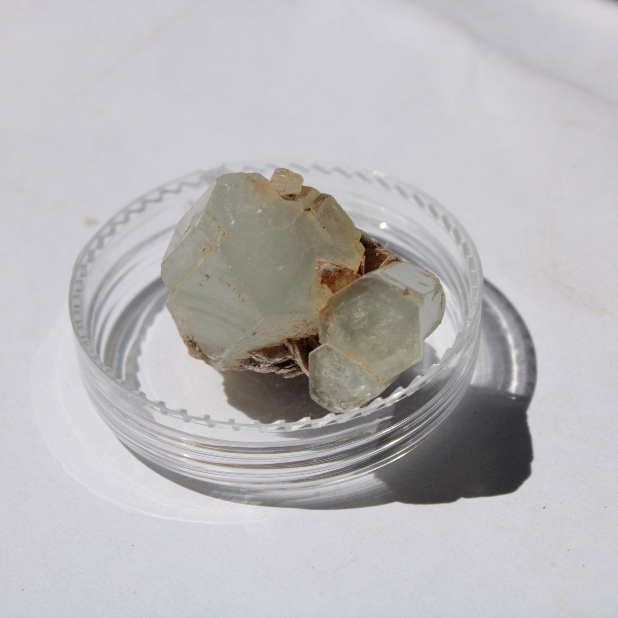 Clear terminated Aquamarine crystal cluster with Muscovite from Afghanistan 13.1g Rocks and Things