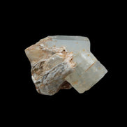 Clear terminated Aquamarine crystal cluster with Muscovite from Afghanistan in sunshine 13.1g - Rocks and Things Store