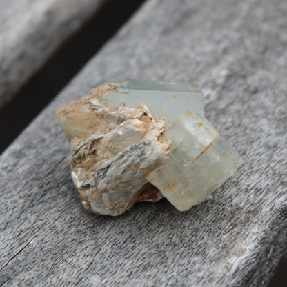 Clear terminated Aquamarine crystal cluster with Muscovite from Afghanistan 13.1g