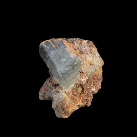 Green multi-coloured Tourmaline crystal in matrix from Skardu, Pakistan 96.6ct 19.3g in dull sunshine - Rocks and Things Store