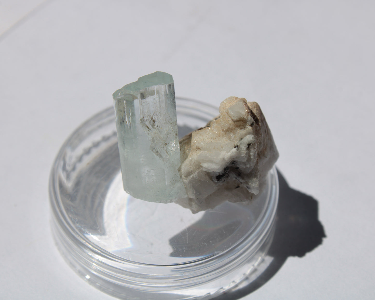 Terminated Aquamarine crystal on matrix from Afghanistan 7.8g