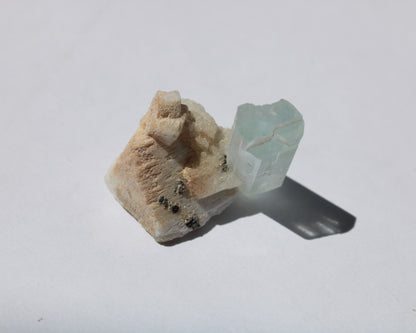 Terminated Aquamarine crystal on matrix from Afghanistan 7.8g