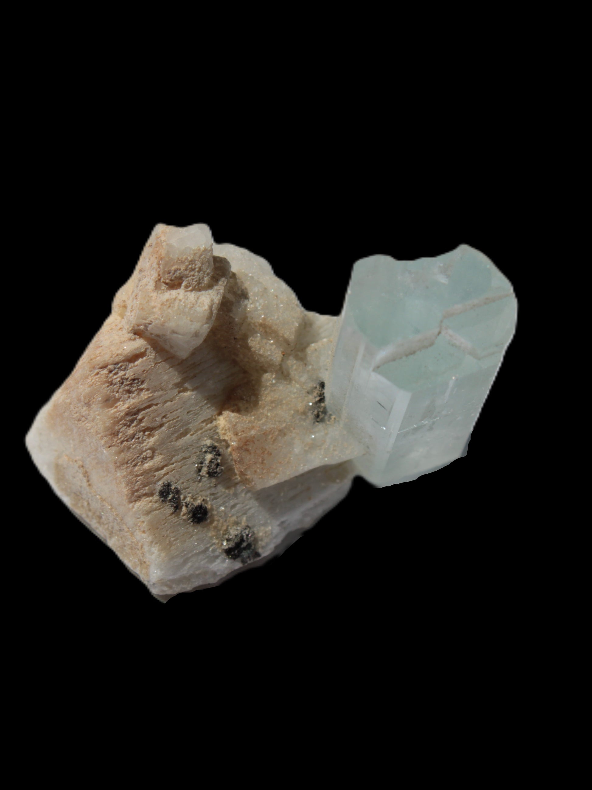 Terminated Aquamarine crystal on matrix from Afghanistan 7.8g Rocks and Things