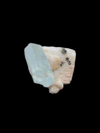 Terminated Aquamarine crystal on matrix from Afghanistan 7.8g Rocks and Things