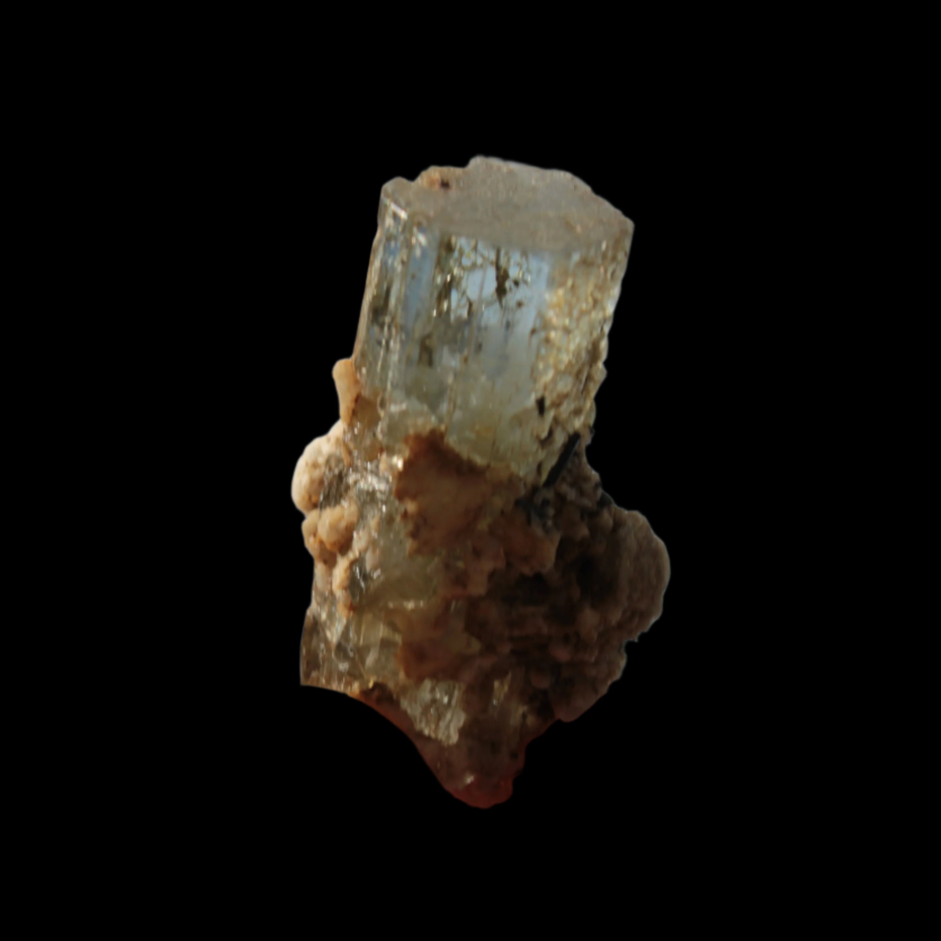 Blue Aquamarine terminated crystal on matrix from Afghanistan 8g in sunlight - Rocks and Things Store