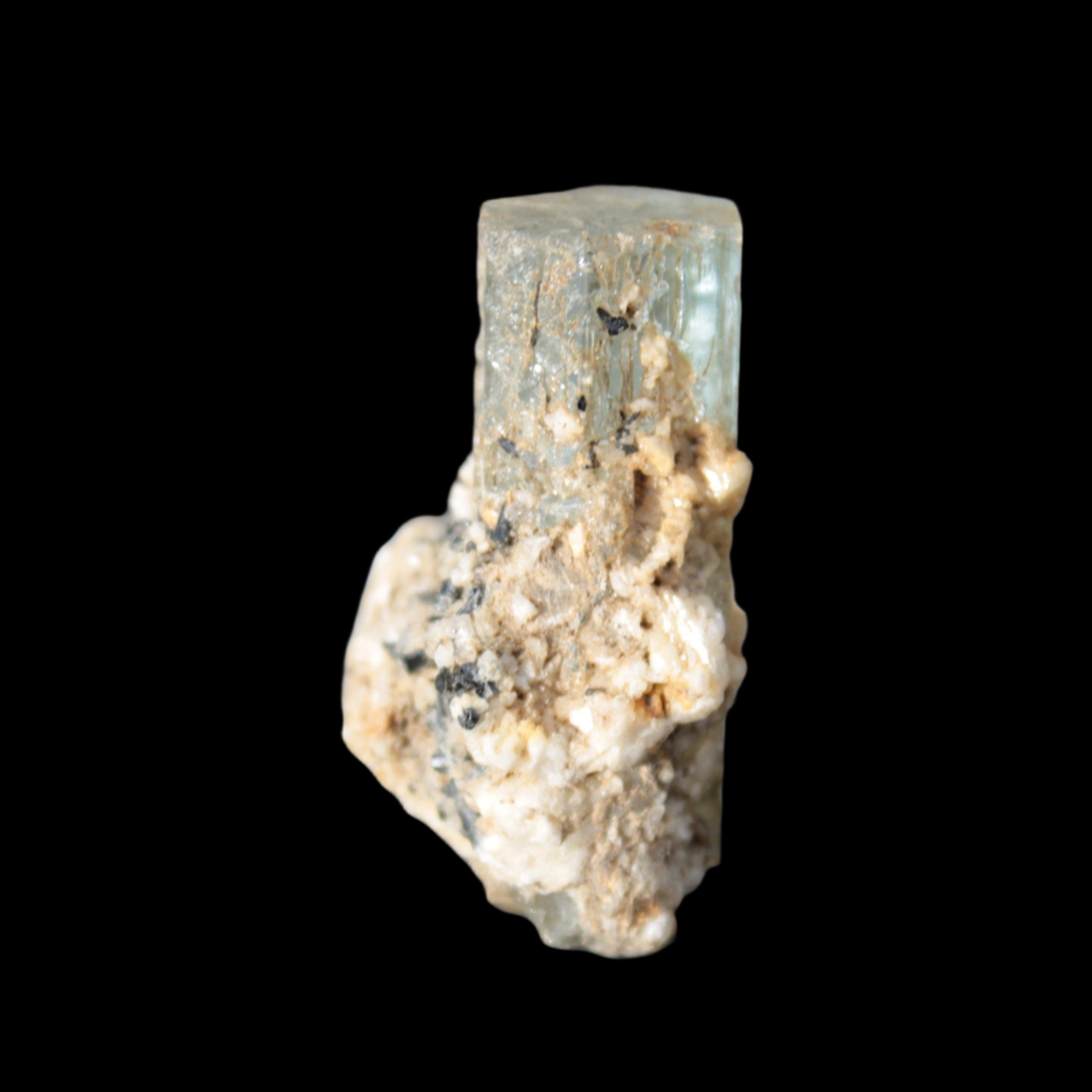 Blue Aquamarine terminated crystal on matrix from Afghanistan 8g in sunlight - Rocks and Things Store