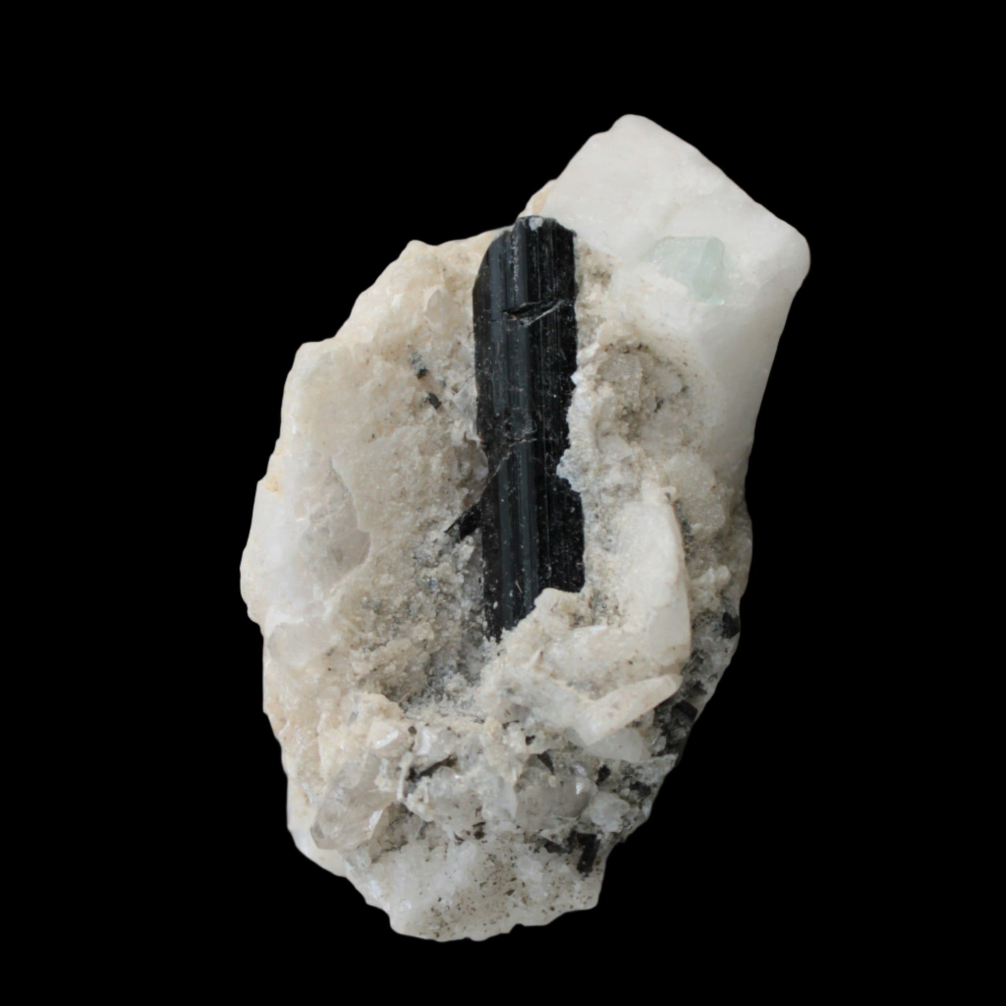 Green Tourmaline with Aquamarine in Marble from Afghanistan 134ct 26.8g - Rocks and Things Store