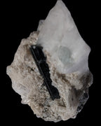Green Tourmaline with Aquamarine in Marble from Afghanistan 134ct 26.8g - Rocks and Things Store