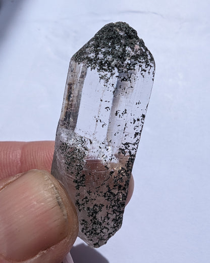 Quartz crystal etched with Chlorite from Pakistan 17.3g Rocks and Things