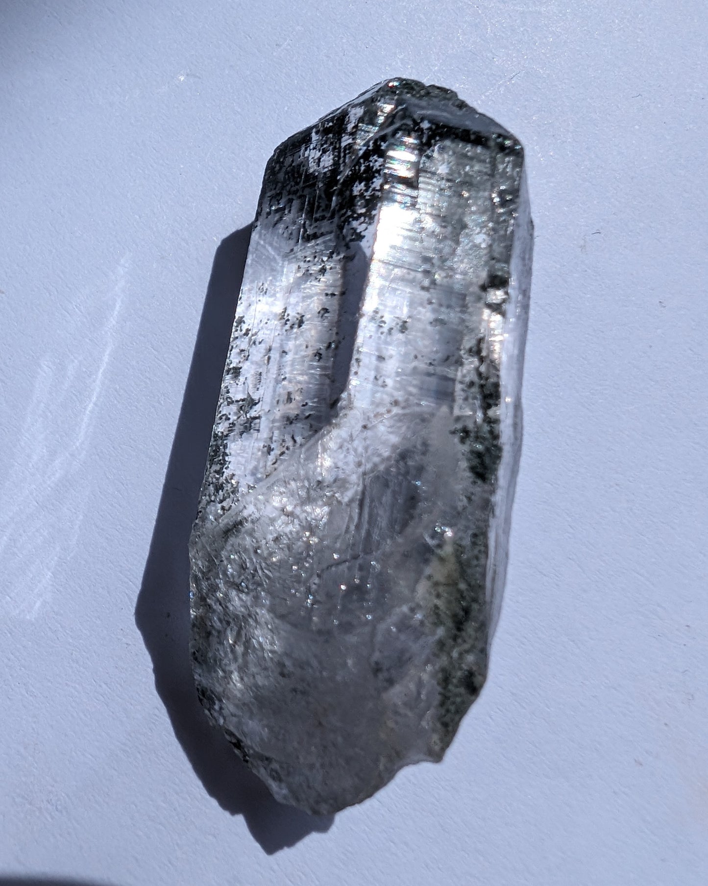 Quartz crystal etched with Chlorite from Pakistan 17.3g Rocks and Things