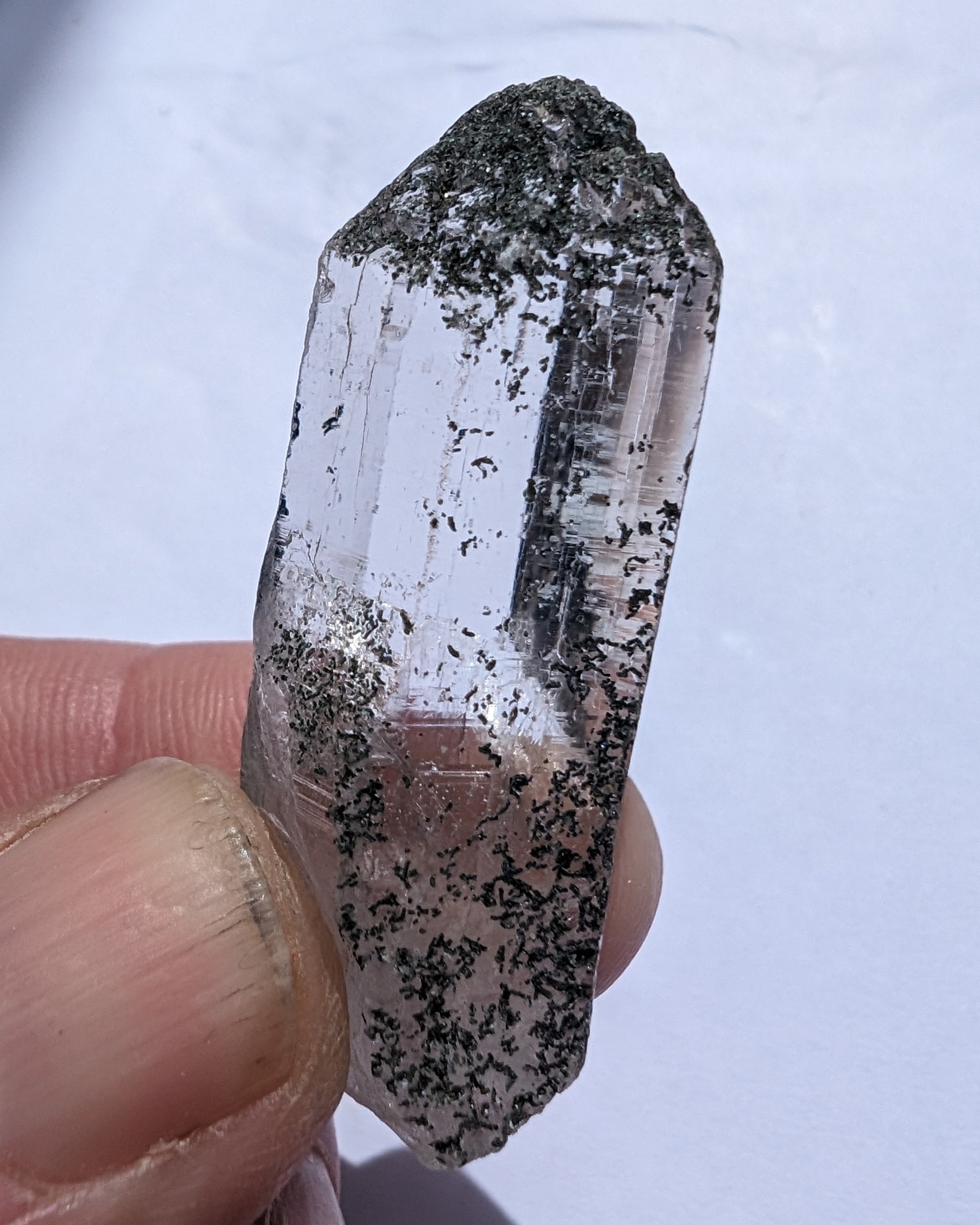 Quartz crystal etched with Chlorite from Pakistan 17.3g Rocks and Things