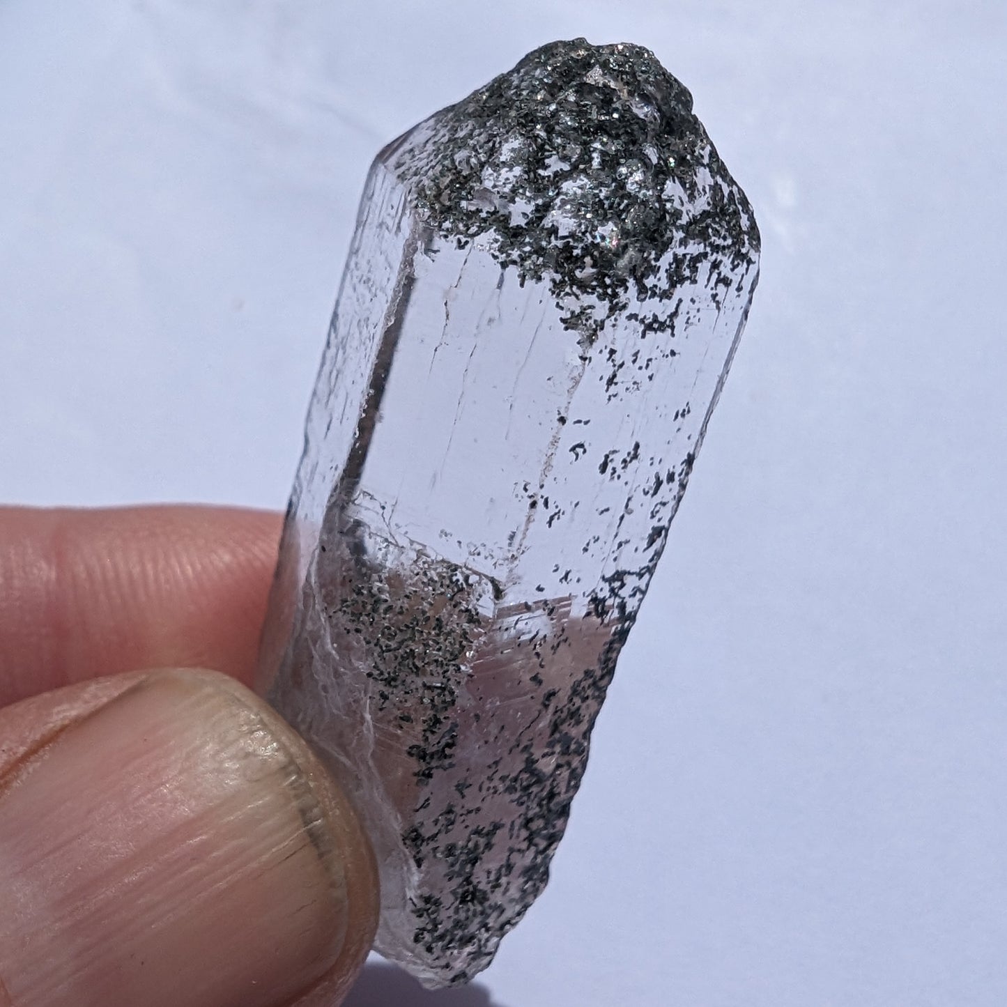 Quartz crystal etched with Chlorite from Pakistan 17.3g Rocks and Things