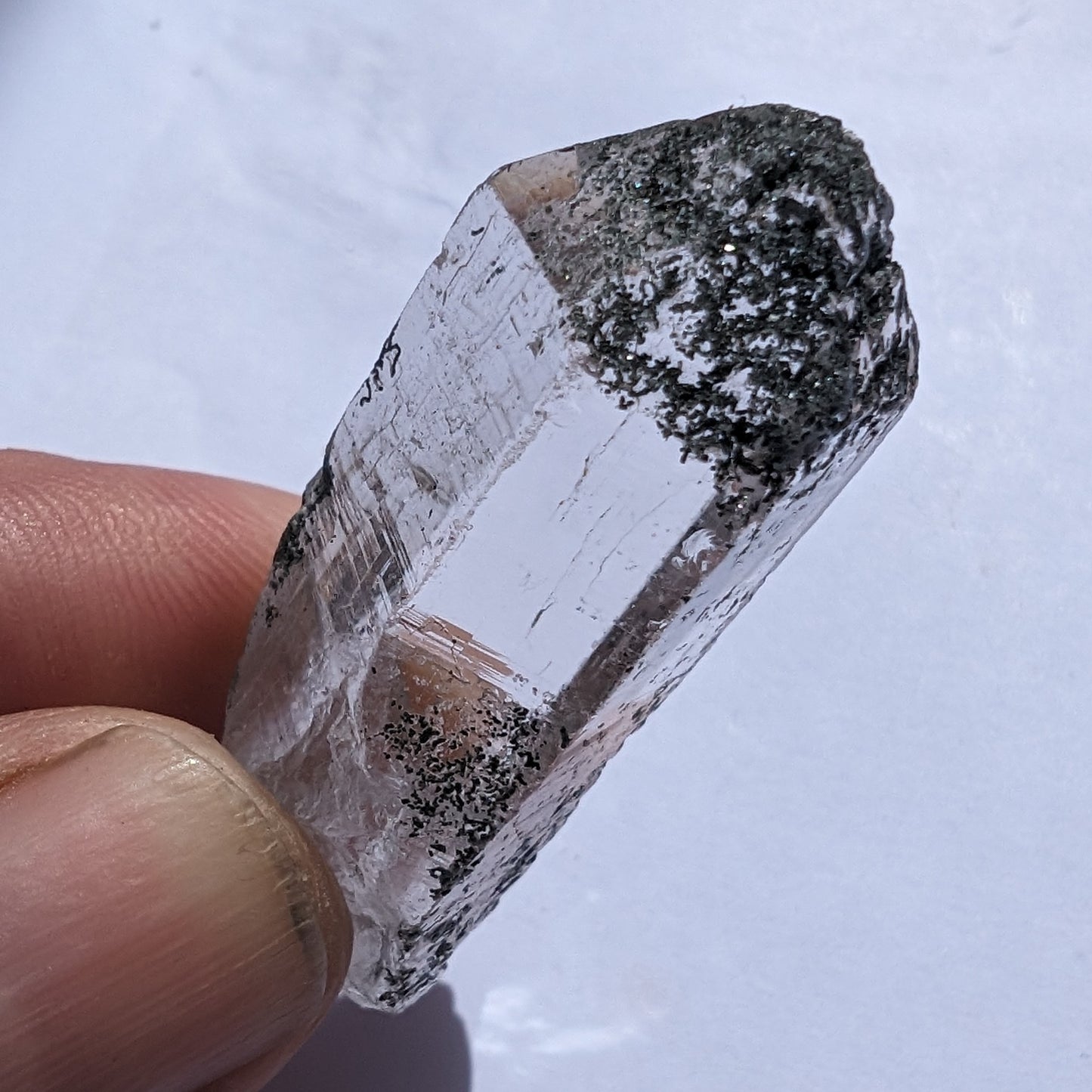 Quartz crystal etched with Chlorite from Pakistan 17.3g Rocks and Things