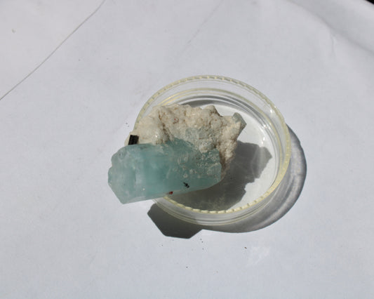 Blue Aquamarine Terminated crystal on matrix 14.6g