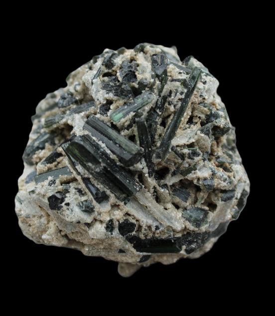 Green Tourmaline needle crystals cluster from Skardu, Pakistan 75.5g Rocks and Things