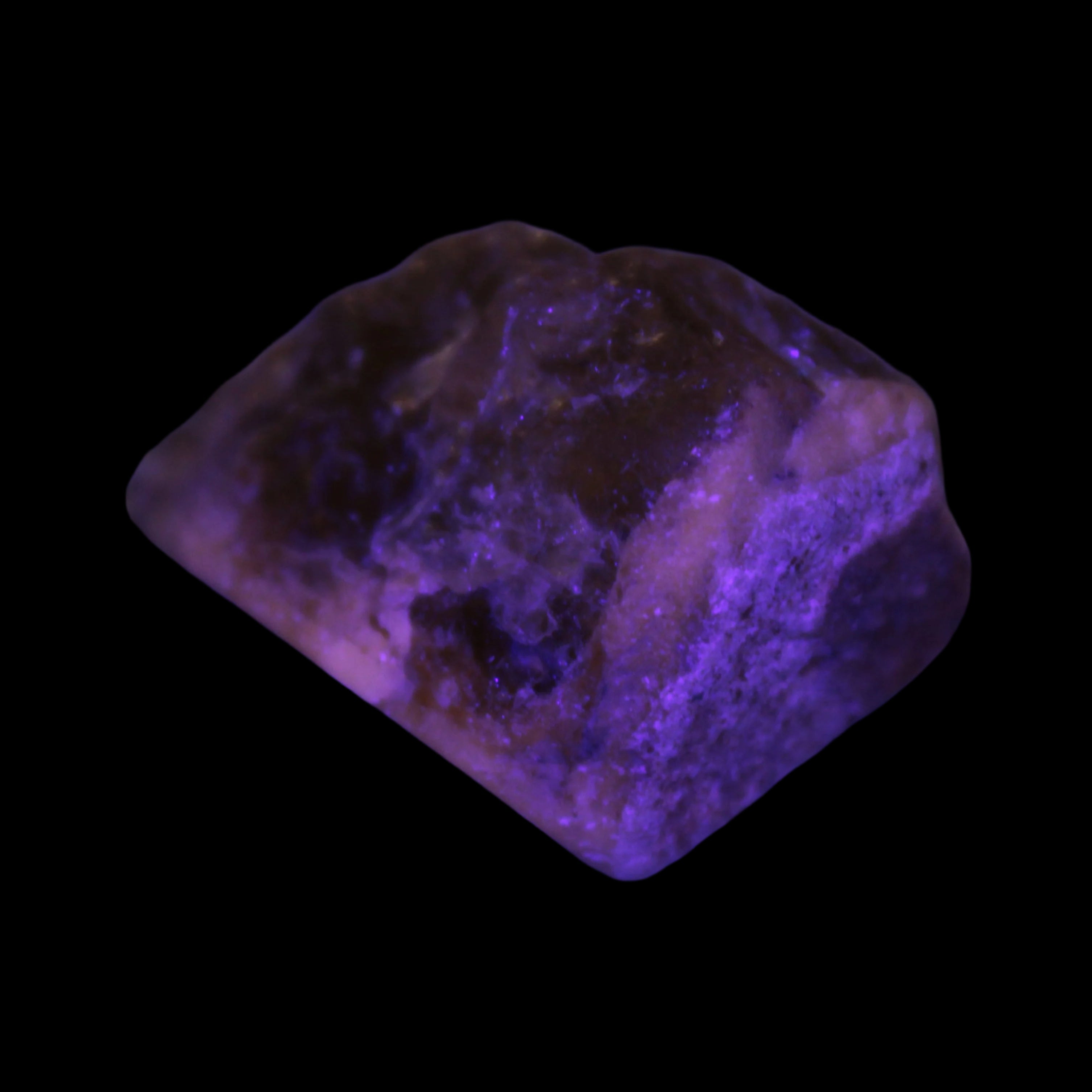 Yellow crystal Apatite with pink faces UV reactive from Afghanistan 115.6ct 23.1g in UV light - Rocks and Things Store