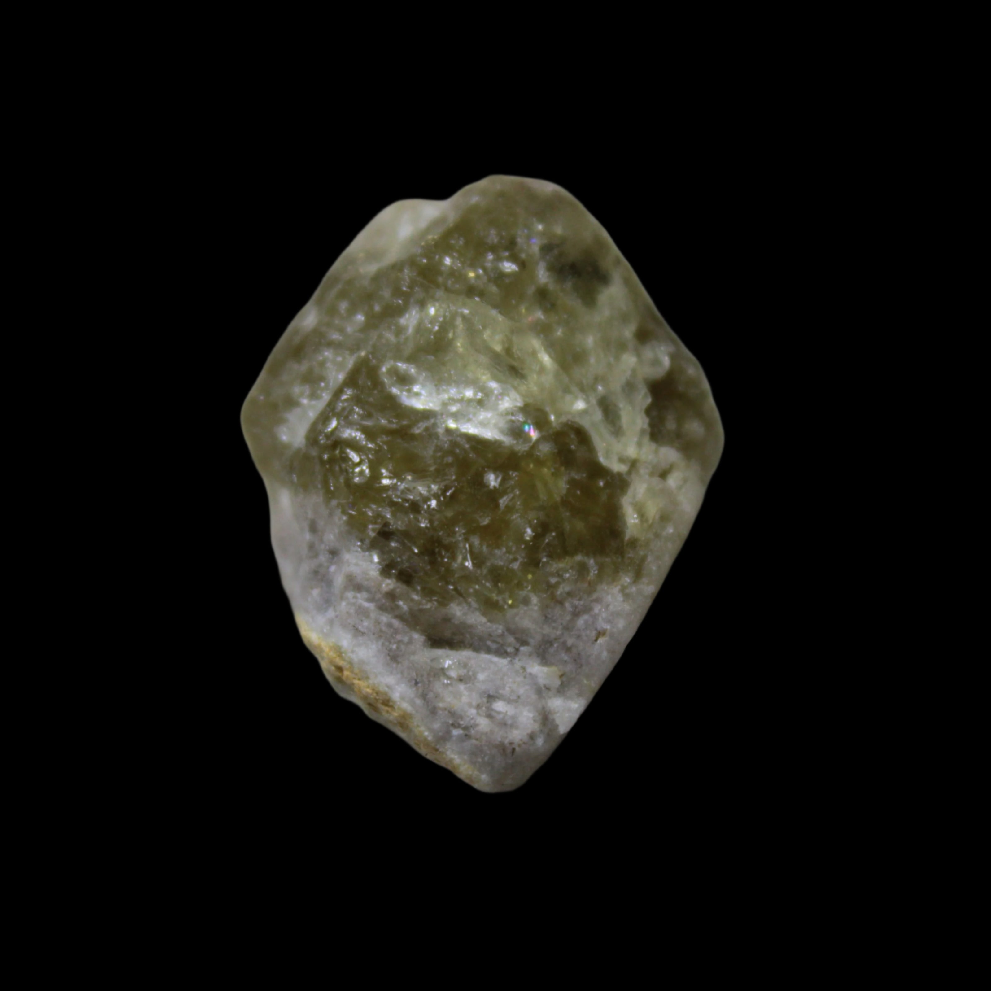 Yellow crystal Apatite with pink faces UV reactive from Afghanistan 115.6ct 23.1g in LED light - Rocks and Things Store