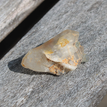 Lemurian elestial Smoky Quartz cluster with Aquamarine from Afghanistan 44.4ct 8.9g Rocks and Things