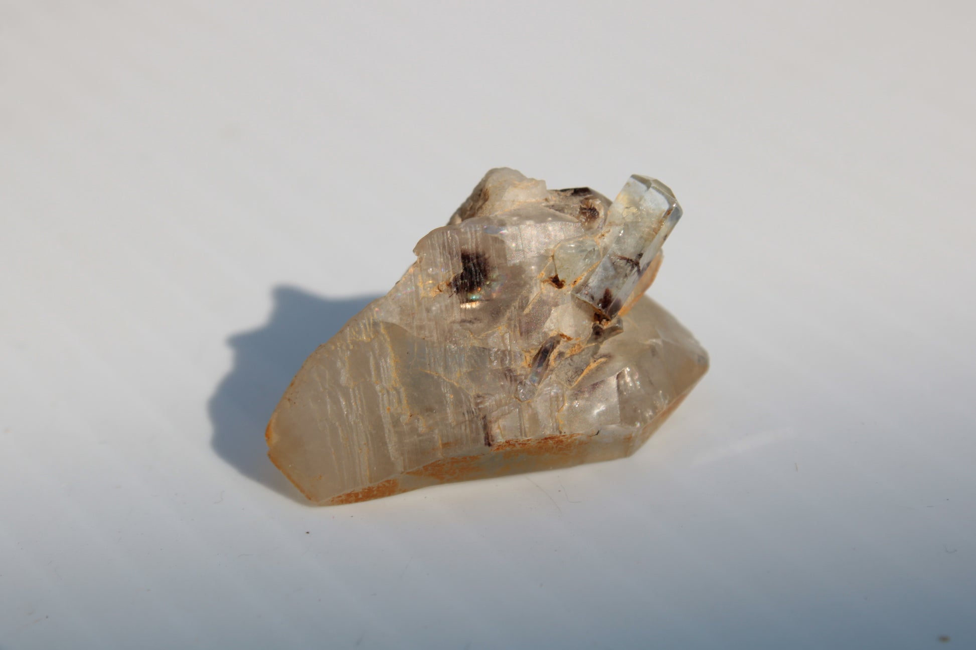 Lemurian elestial Smoky Quartz cluster with Aquamarine from Afghanistan 44.4ct 8.9g Rocks and Things