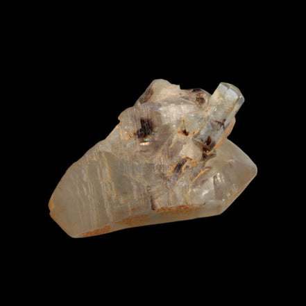 Lemurian elestial Smoky Quartz cluster with Aquamarine from Afghanistan 44.4ct 8.9g in sunshine - Rocks and Things Store