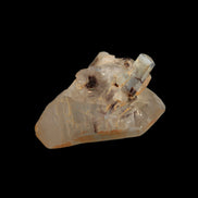 Lemurian elestial Smoky Quartz cluster with Aquamarine from Afghanistan 44.4ct 8.9g in sunshine - Rocks and Things Store