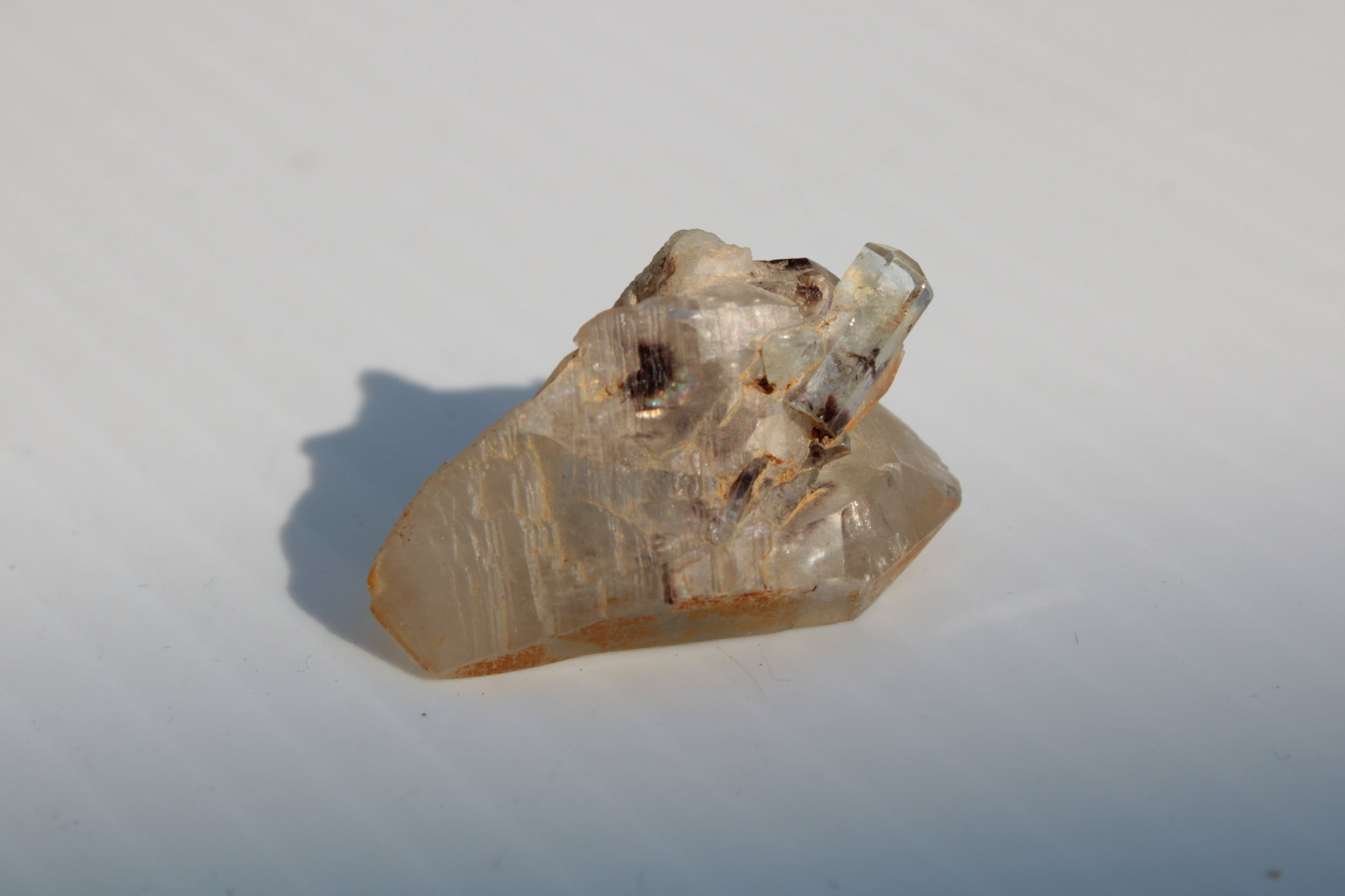 Lemurian elestial Smoky Quartz cluster with Aquamarine from Afghanistan 44.4ct 8.9g Rocks and Things