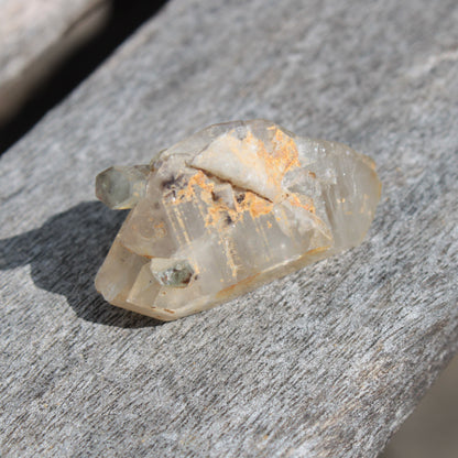 Lemurian elestial Smoky Quartz cluster with Aquamarine from Afghanistan 44.4ct 8.9g Rocks and Things