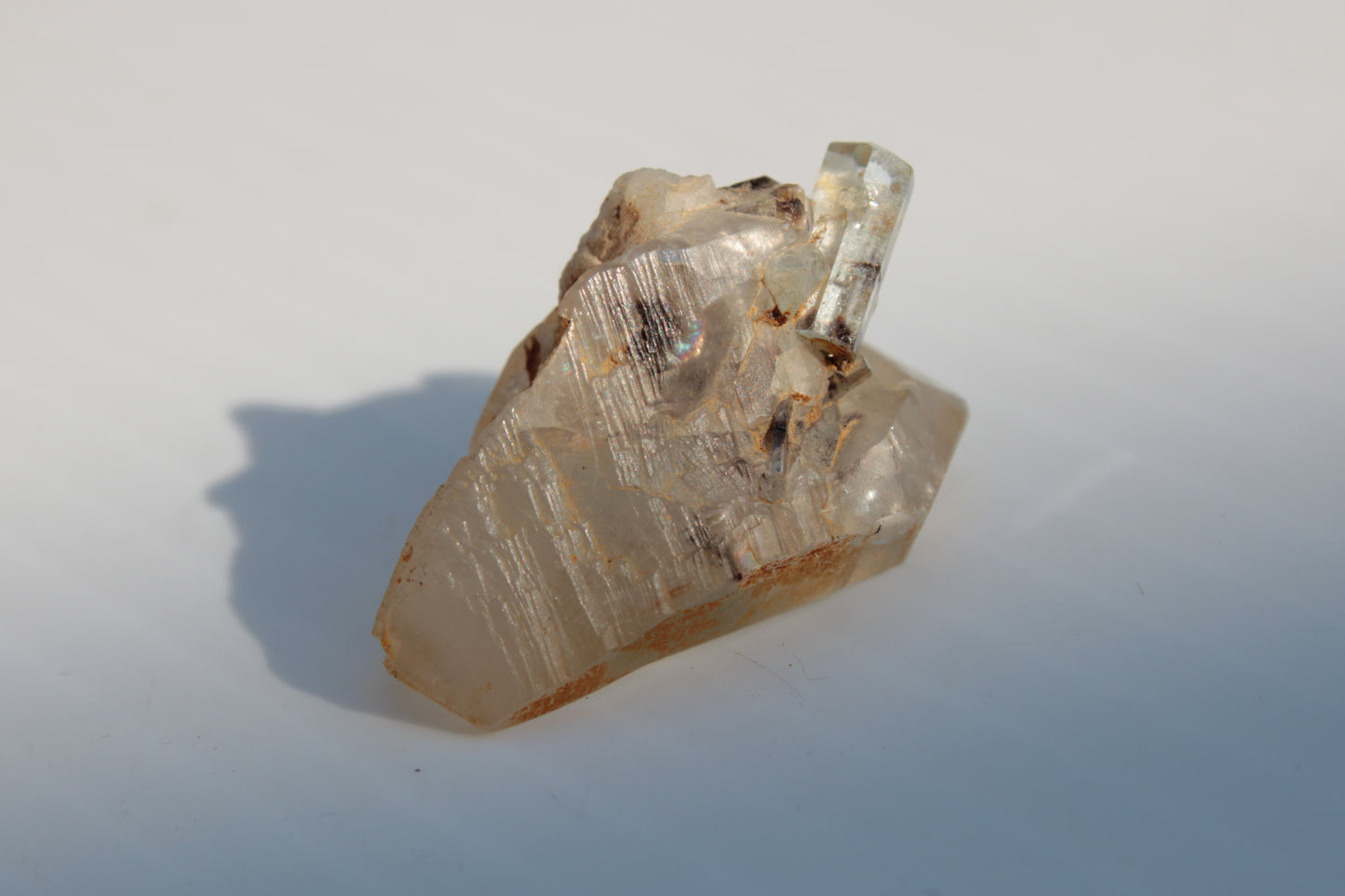 Lemurian elestial Smoky Quartz cluster with Aquamarine from Afghanistan 44.4ct 8.9g Rocks and Things