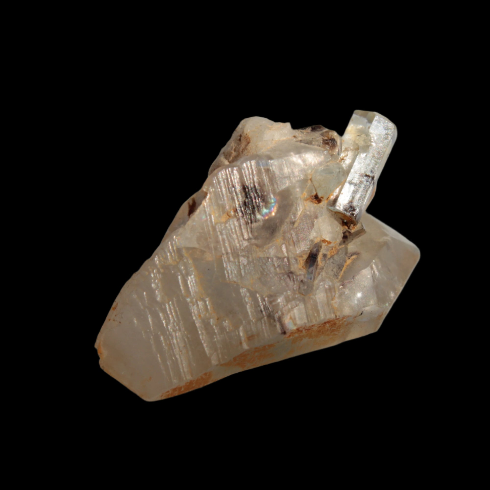 Lemurian elestial Smoky Quartz cluster with Aquamarine from Afghanistan 44.4ct 8.9g in sunshine - Rocks and Things Store