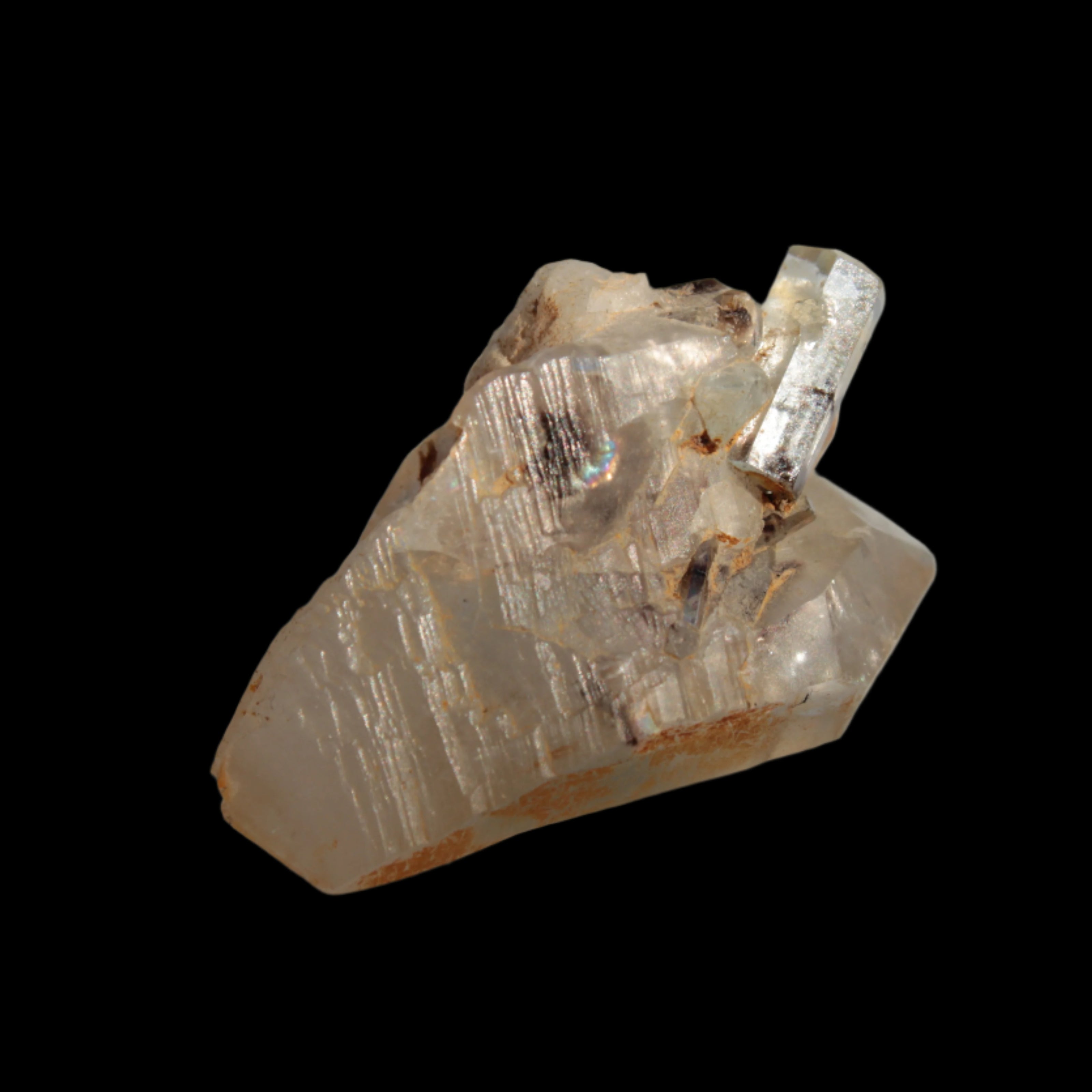 Lemurian elestial Smoky Quartz cluster with Aquamarine from Afghanistan 44.4ct 8.9g in sunshine - Rocks and Things Store