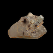 Lemurian elestial Smoky Quartz cluster with Aquamarine from Afghanistan 44.4ct 8.9g in sunshine - Rocks and Things Store