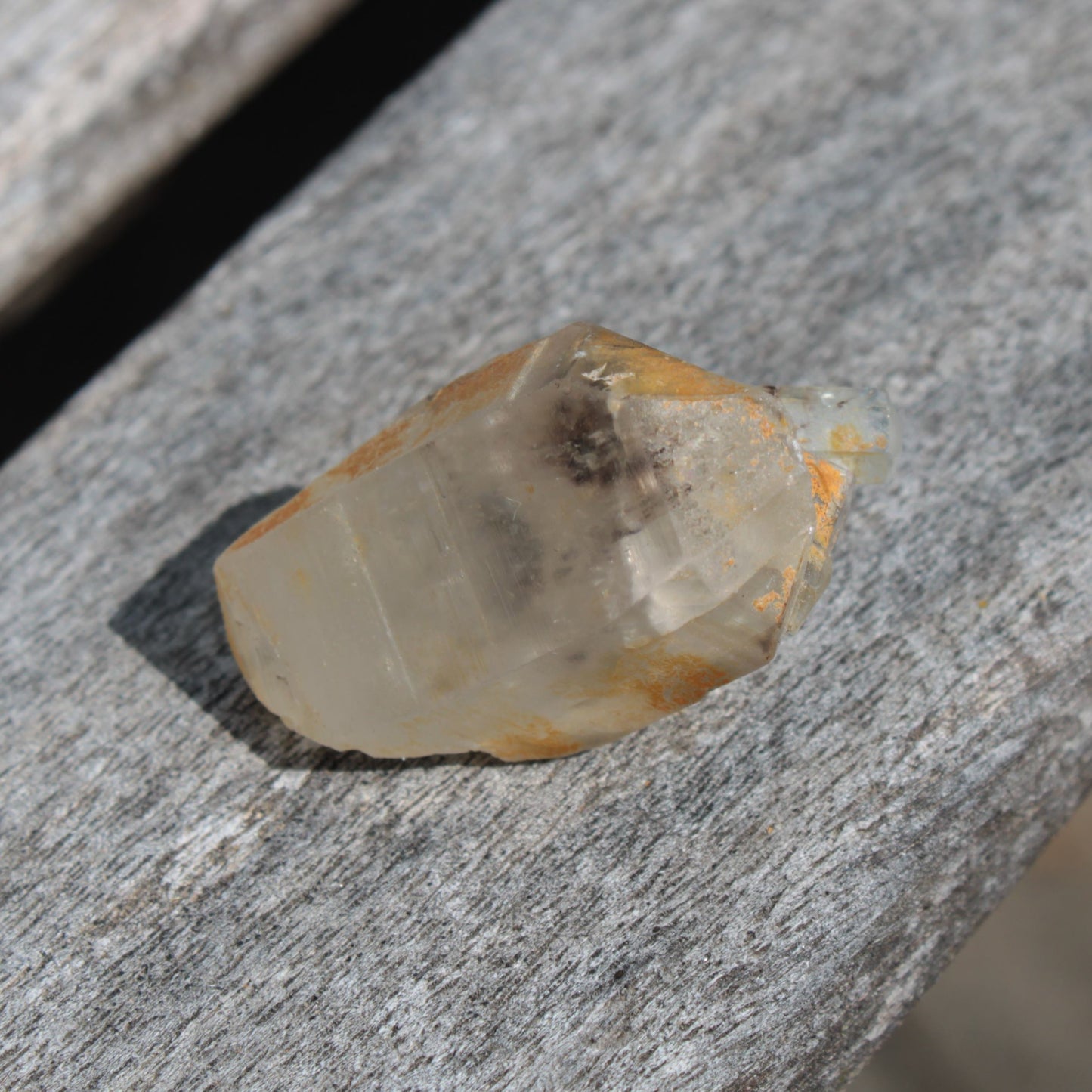 Lemurian elestial Smoky Quartz cluster with Aquamarine from Afghanistan 44.4ct 8.9g Rocks and Things