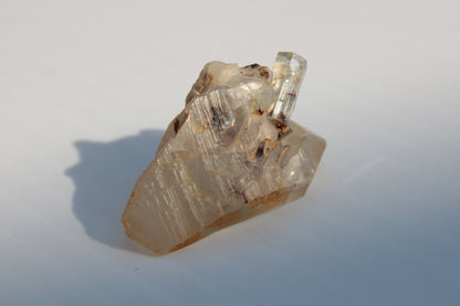 Lemurian elestial Smoky Quartz cluster with Aquamarine from Afghanistan 44.4ct 8.9g Rocks and Things