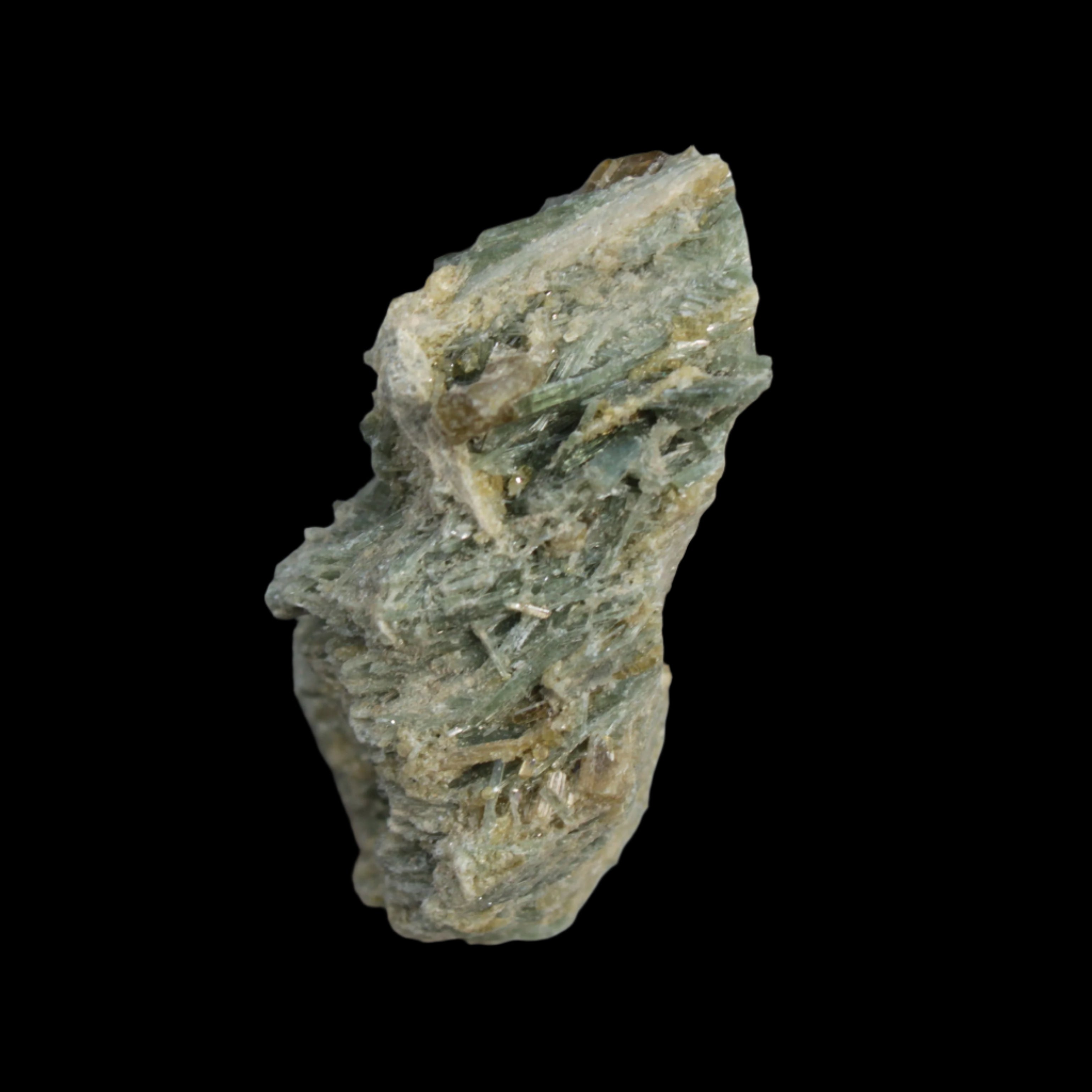 Green and Yellow Needle Tourmaline from Skardu, Pakistan 150.3ct 30.0g in sunshine - Rocks and Things Store