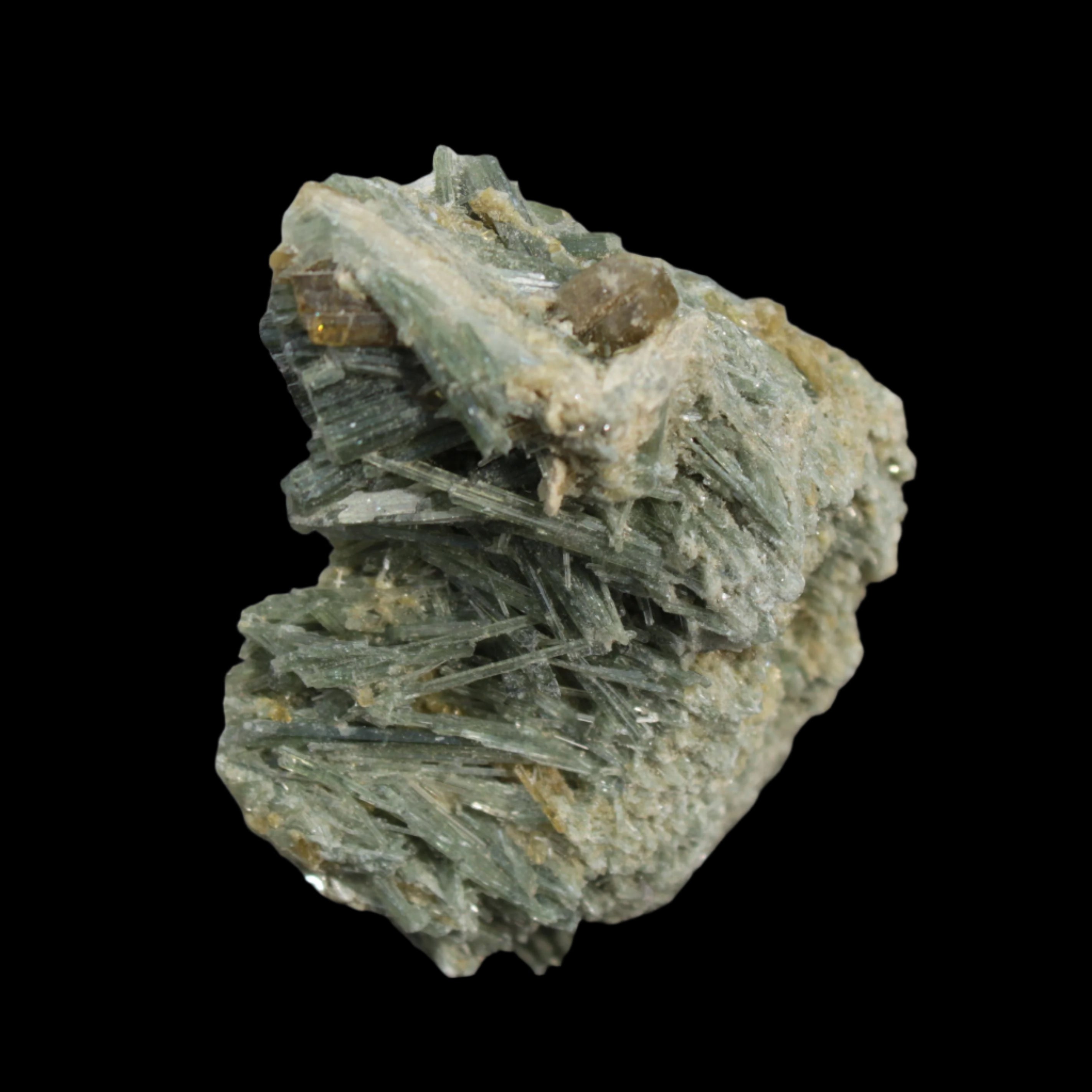 Green and Yellow Needle Tourmaline from Skardu, Pakistan 150.3ct 30.0g in sunshine - Rocks and Things Store