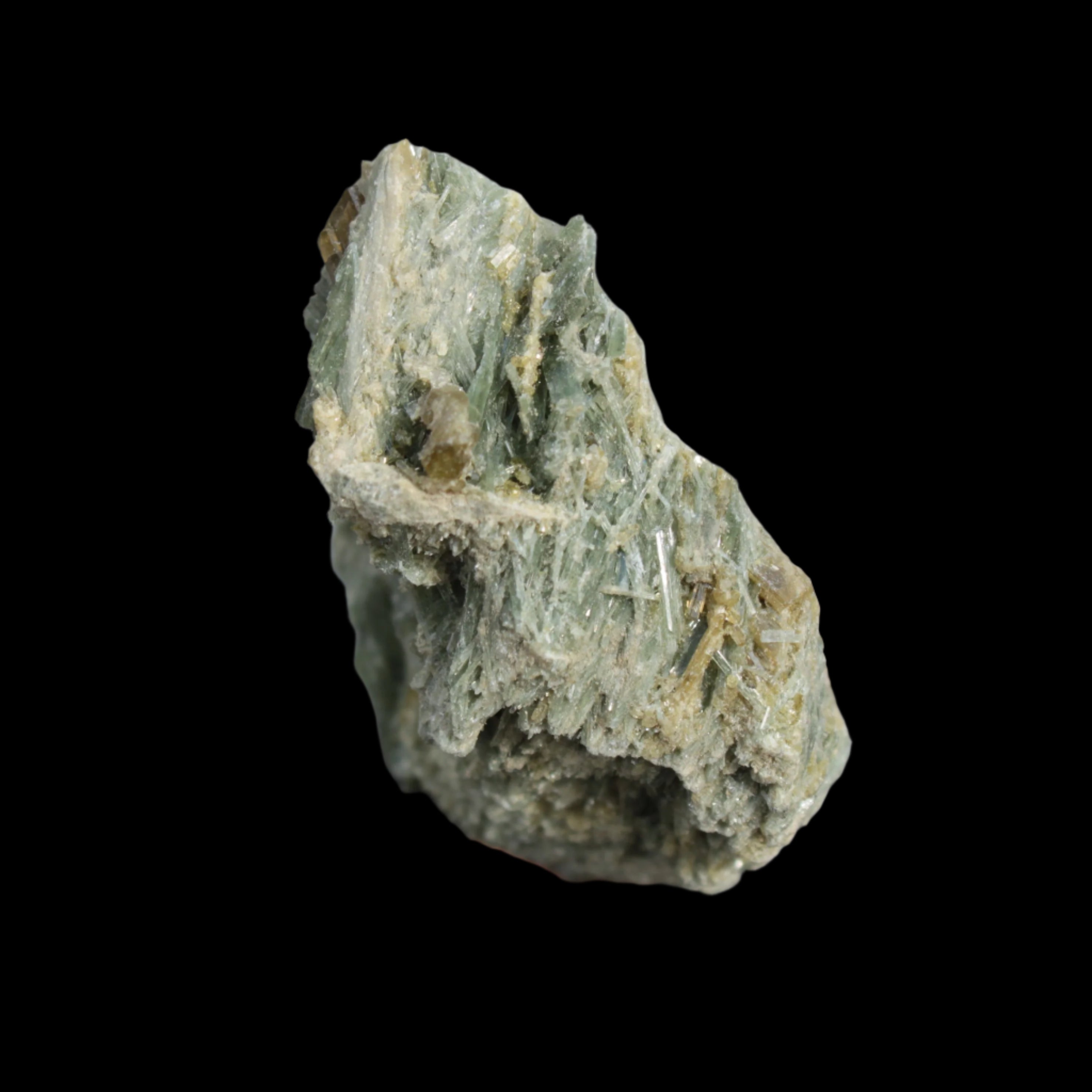 Green and Yellow Needle Tourmaline from Skardu, Pakistan 150.3ct 30.0g in sunshine - Rocks and Things Store