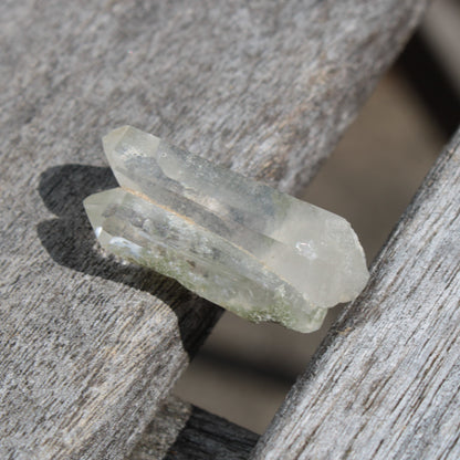 Non-identical Twinned Quartz, paired Yin Yang and Imprinted with Chlorite from Skardu 4.4g Rocks and Things