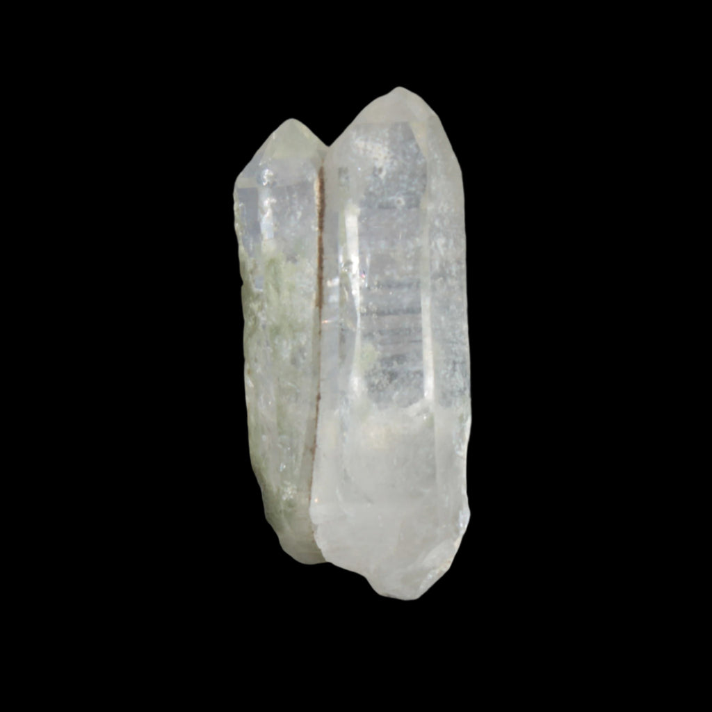 Non-identical Twinned Chlorite Quartz, paired Yin Yang and Imprinted from Skardu 4.4g in sunshine - Rocks and Things Store