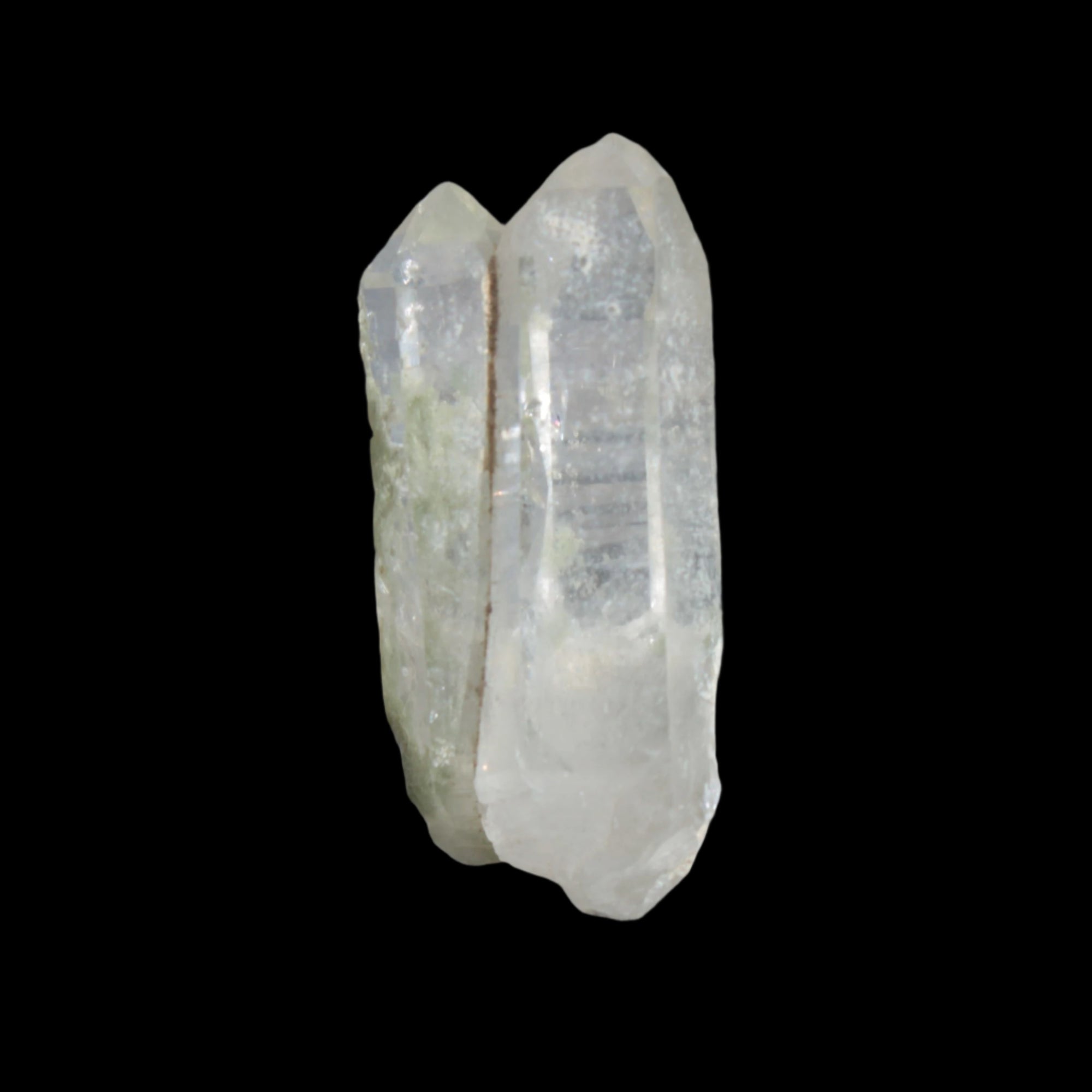 Non-identical Twinned Chlorite Quartz, paired Yin Yang and Imprinted from Skardu 4.4g in sunshine - Rocks and Things Store