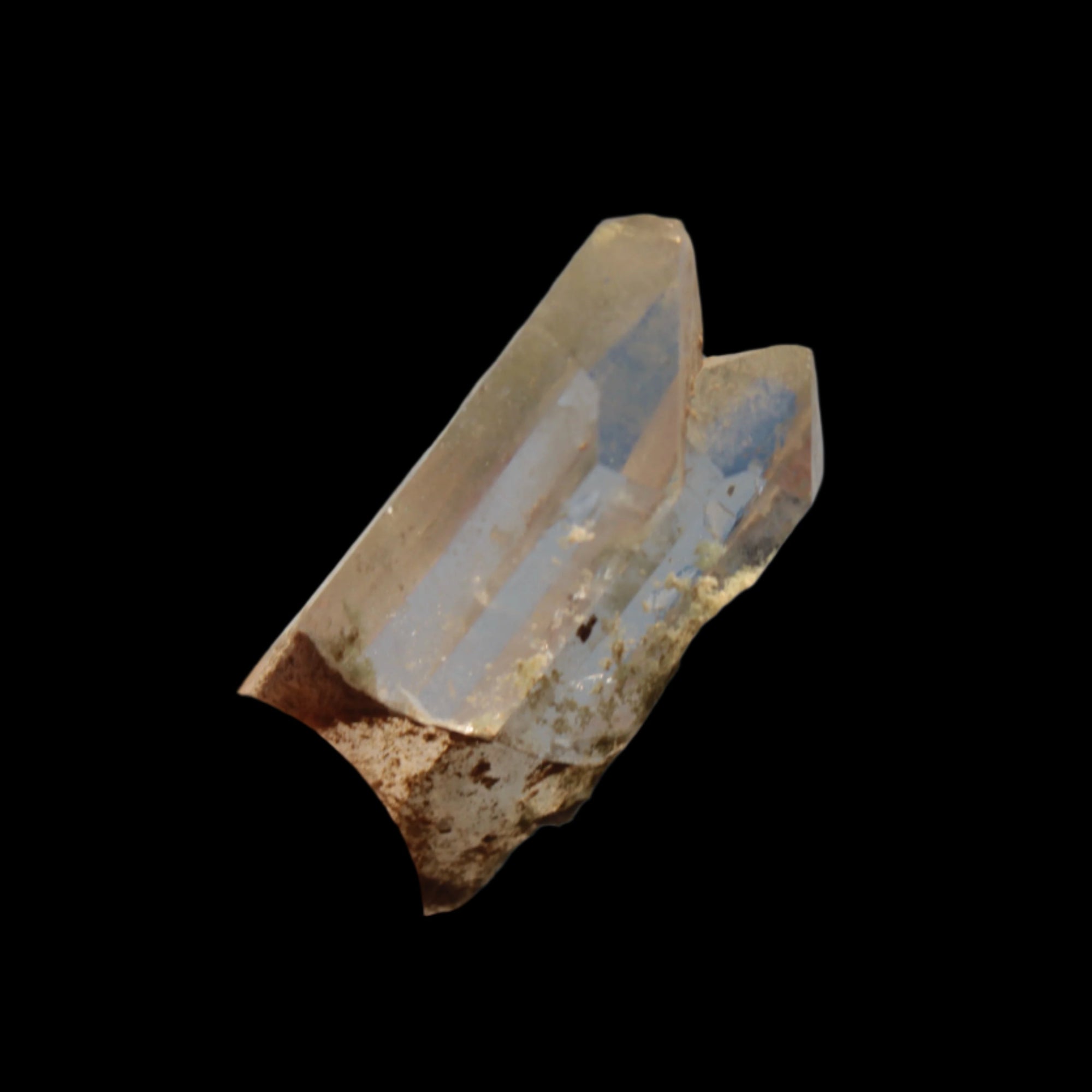 Non-identical Twinned Chlorite Quartz, paired Yin Yang and Imprinted from Skardu 4.4g in sunshine - Rocks and Things Store