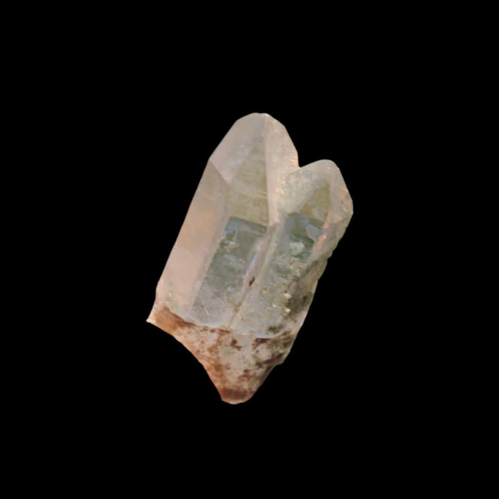 Non-identical Twinned Chlorite Quartz, paired Yin Yang and Imprinted from Skardu 4.4g in sunshine - Rocks and Things Store