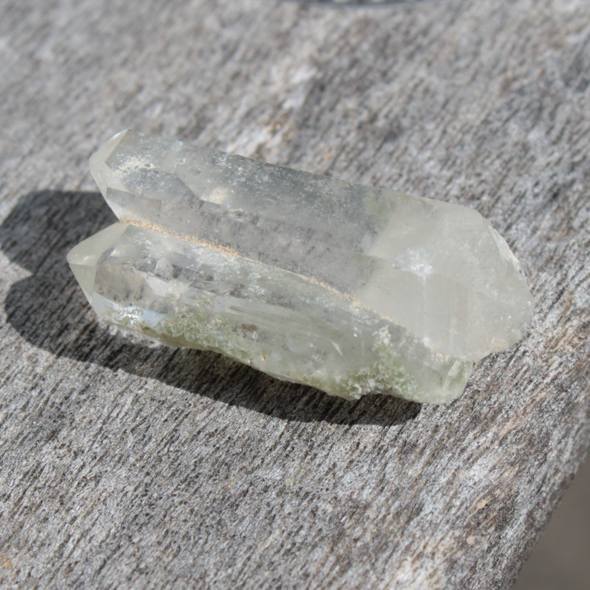 Non-identical Twinned Quartz, paired Yin Yang and Imprinted with Chlorite from Skardu 4.4g Rocks and Things