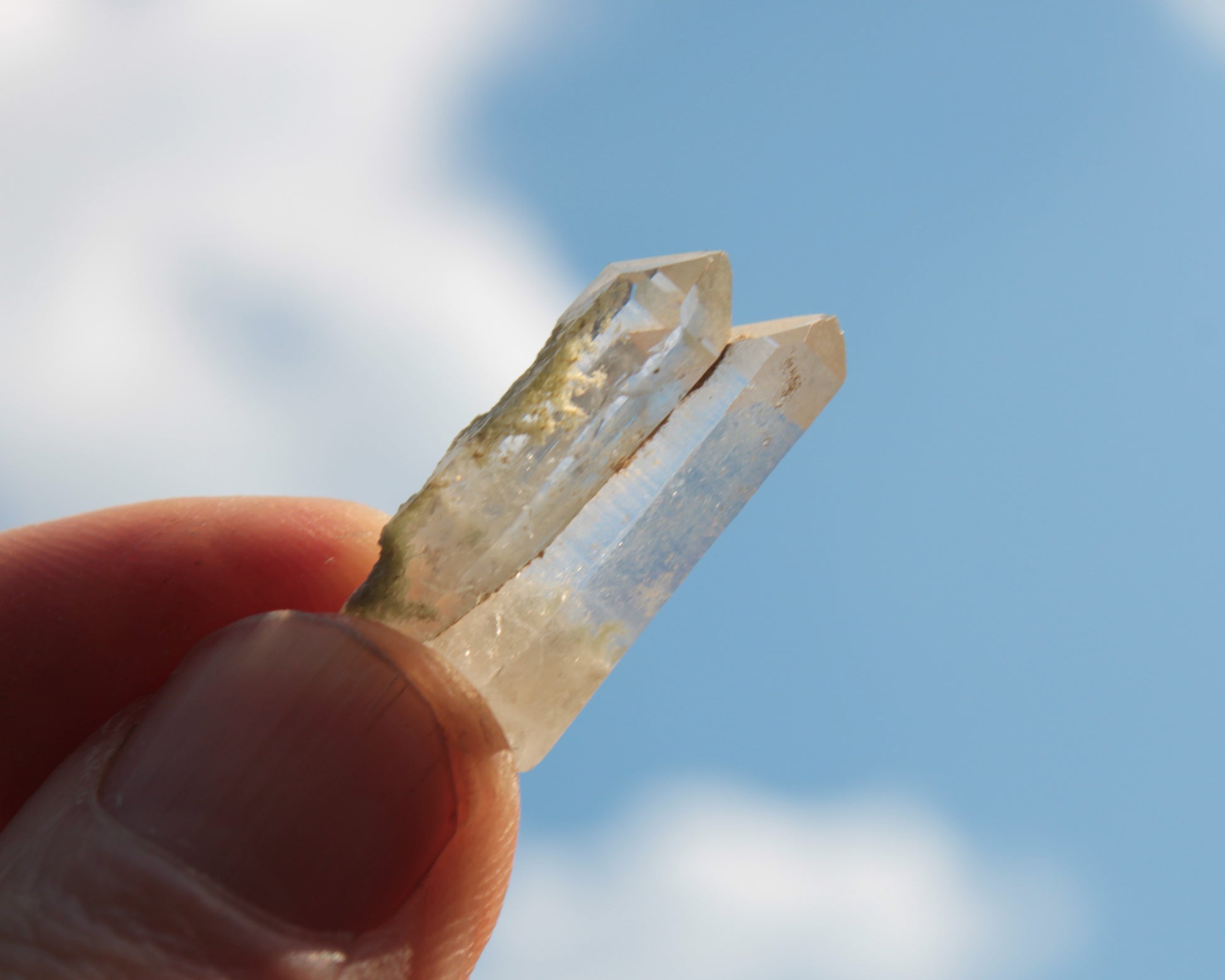 Non-identical Twinned Quartz, paired Yin Yang and Imprinted with Chlorite from Skardu 4.4g Rocks and Things