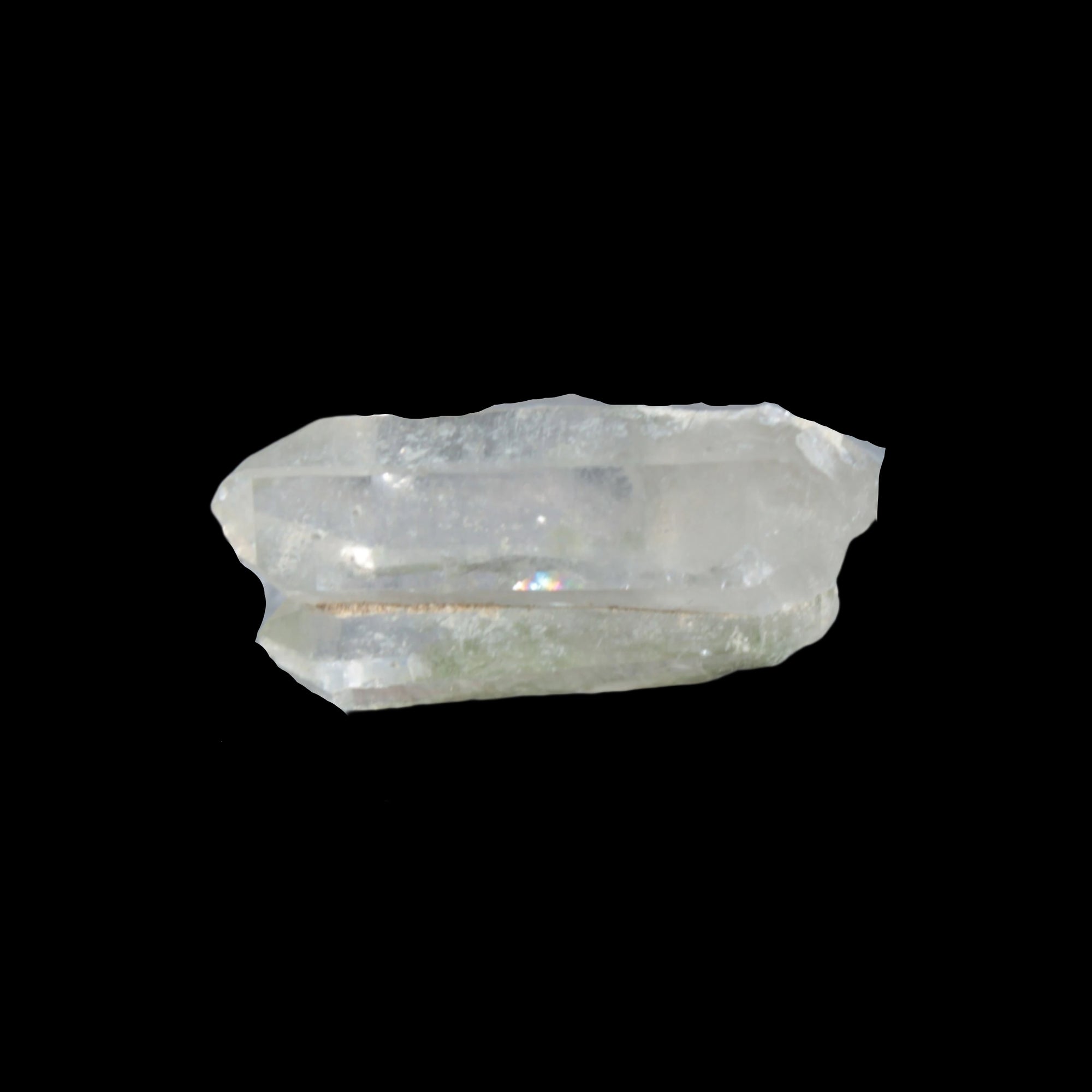 Non-identical Twinned Chlorite Quartz, paired Yin Yang and Imprinted from Skardu 4.4g in sunshine - Rocks and Things Store