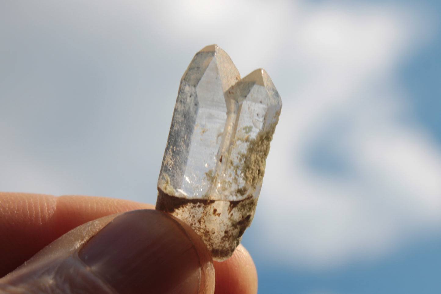 Non-identical Twinned Quartz, paired Yin Yang and Imprinted with Chlorite from Skardu 4.4g Rocks and Things