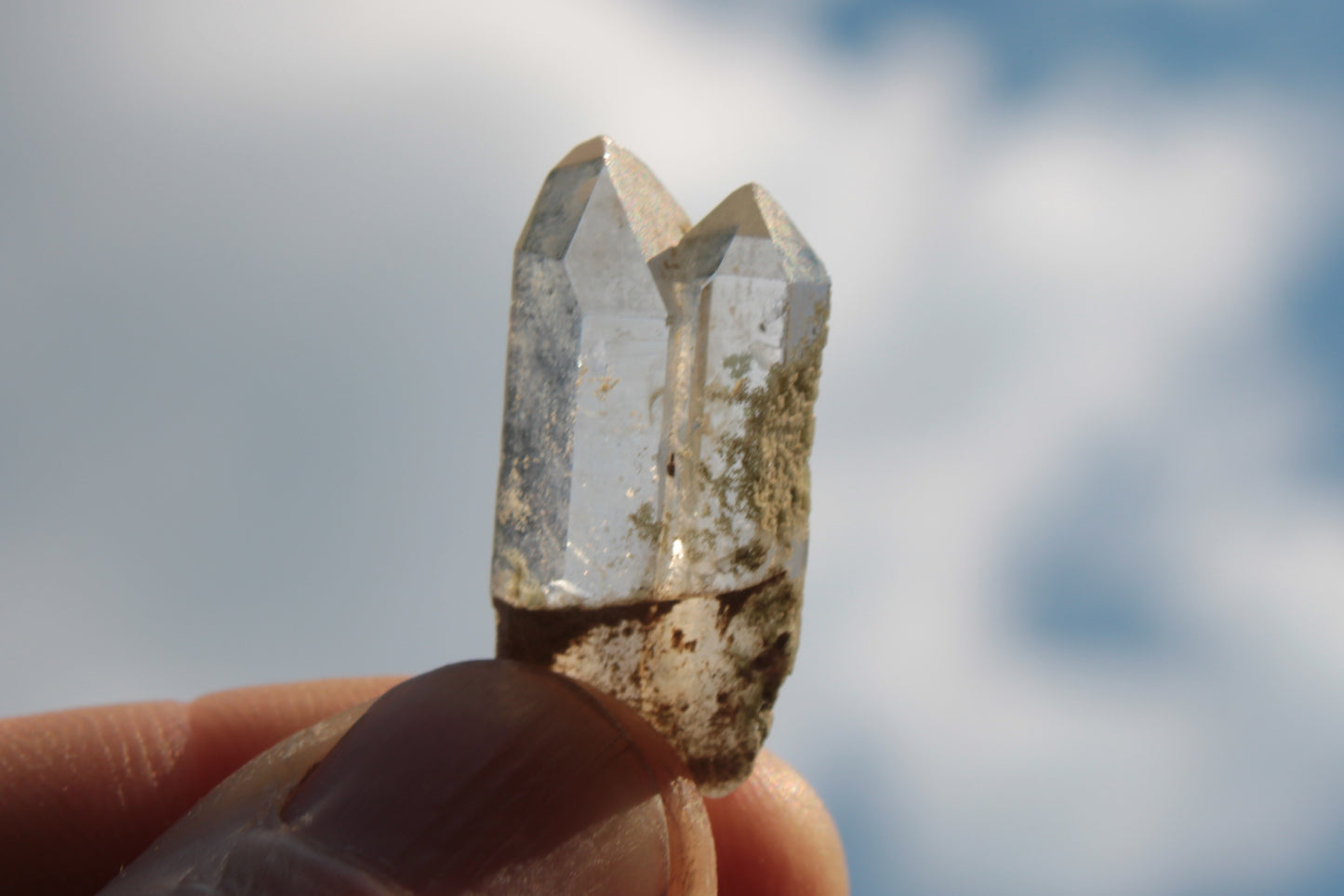 Non-identical Twinned Quartz, paired Yin Yang and Imprinted with Chlorite from Skardu 4.4g Rocks and Things