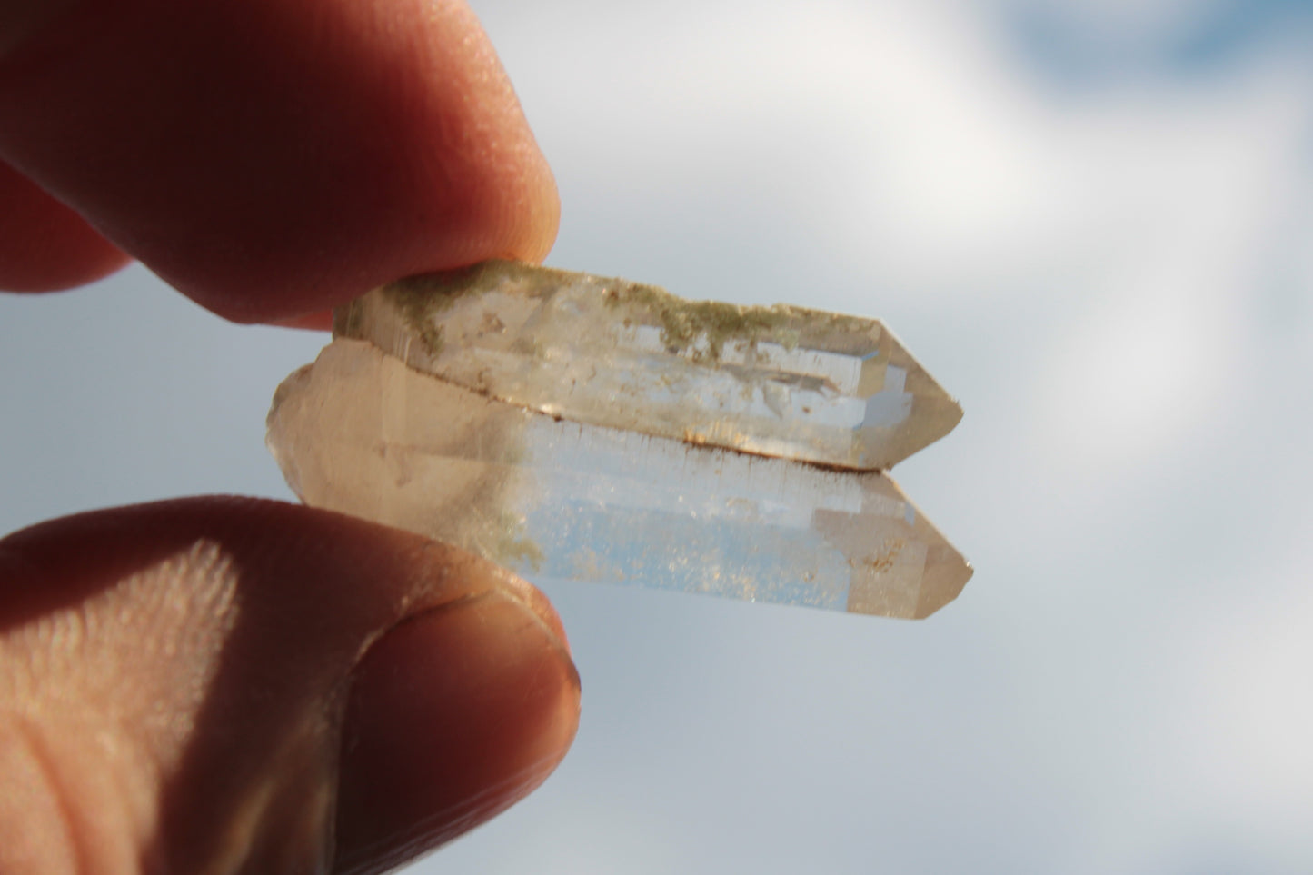 Non-identical Twinned Quartz, paired Yin Yang and Imprinted with Chlorite from Skardu 4.4g Rocks and Things